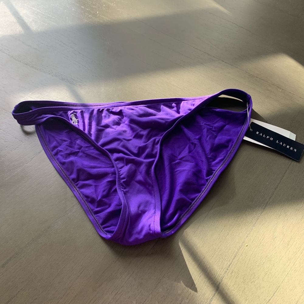 NWT Ralph Lauren size L purple bikini